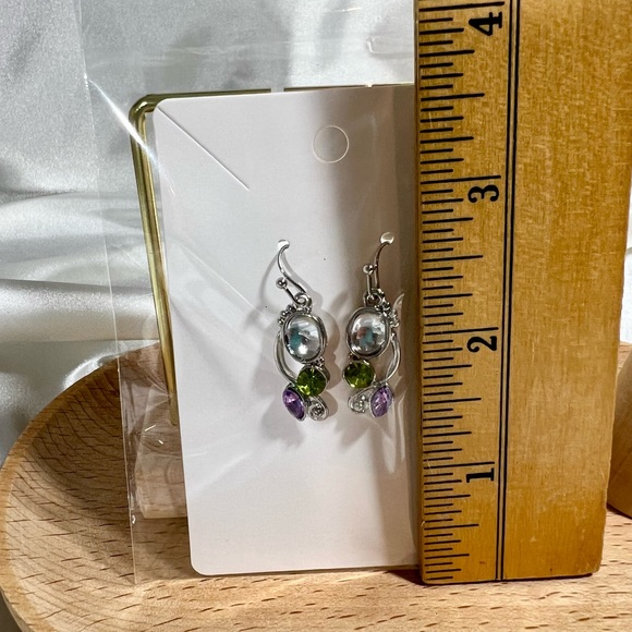 Green Purple Earrings Only - Picture 3 of 6
